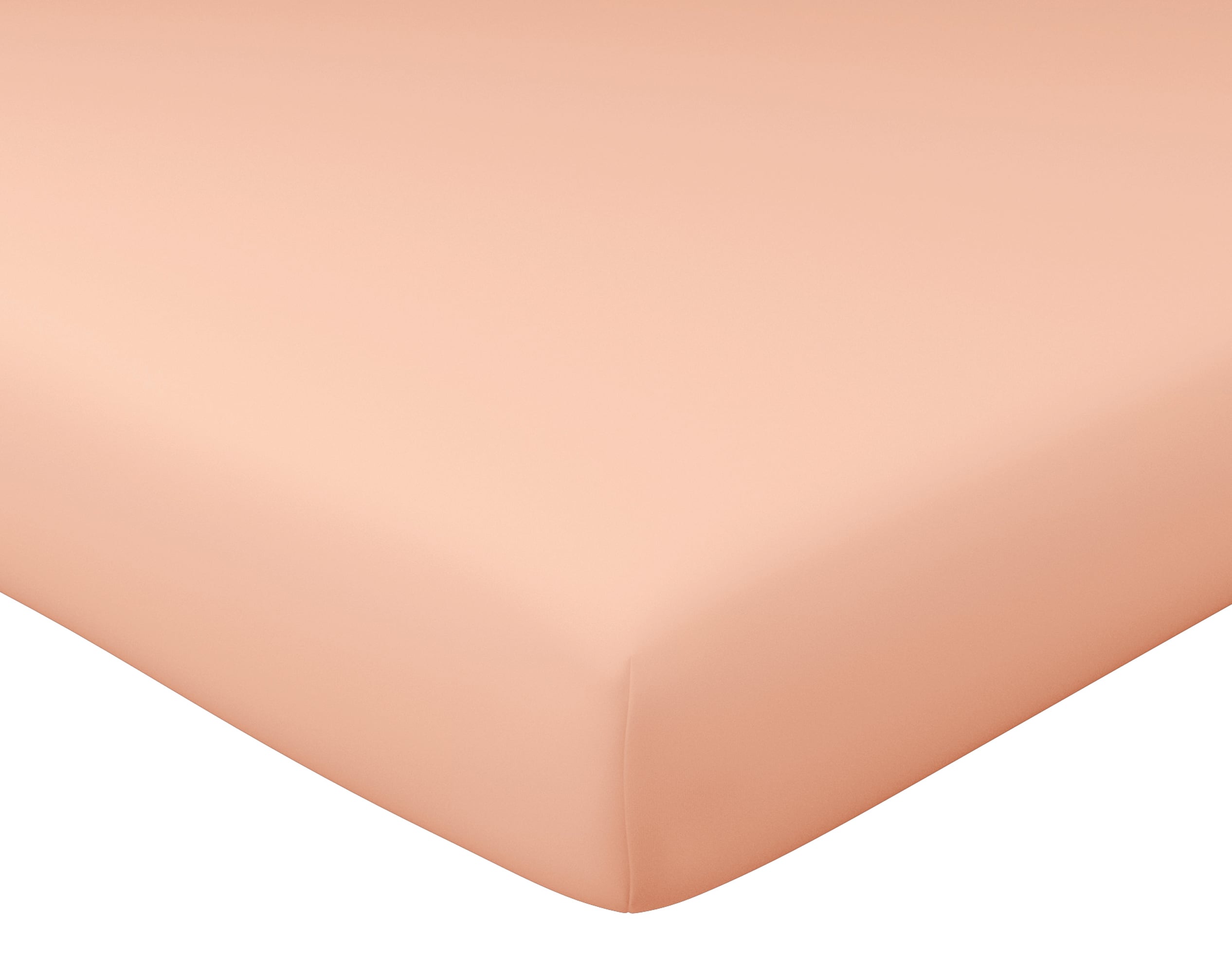 Drap-housse 90x190 en percale de coton rose nude (photo) Drap-housse 90x190 en percale de coton rose nude