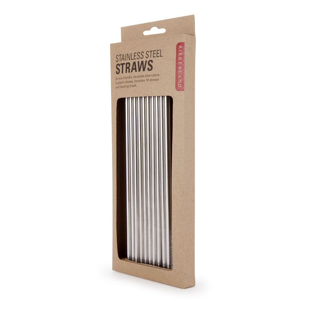 10 pailles réutilisables en inox (photo) 10 pailles réutilisables en inox