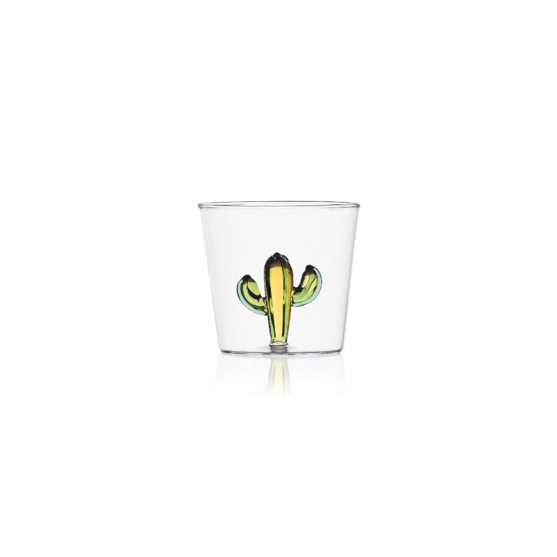 Verre tumbler cactus vert ambré Verre tumbler cactus vert ambré