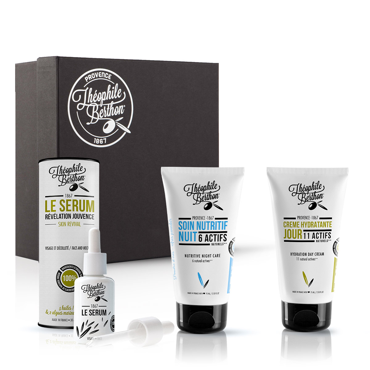Coffret 3 soins ciblés visage pour peau mature (photo) Coffret 3 soins ciblés visage pour peau mature