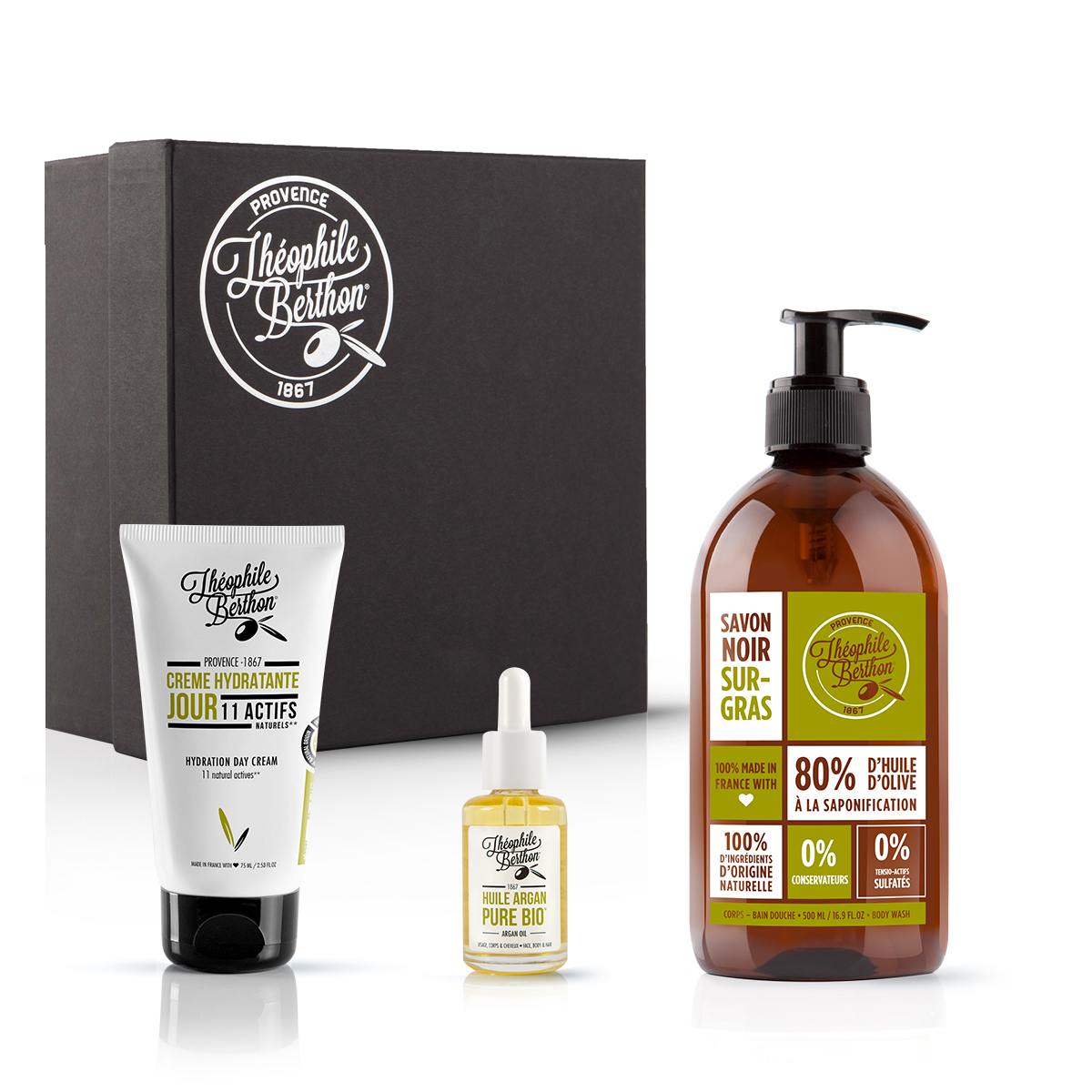 Coffret 3 soins naturels visage peau mixte et sensible (photo) Coffret 3 soins naturels visage peau mixte et sensible