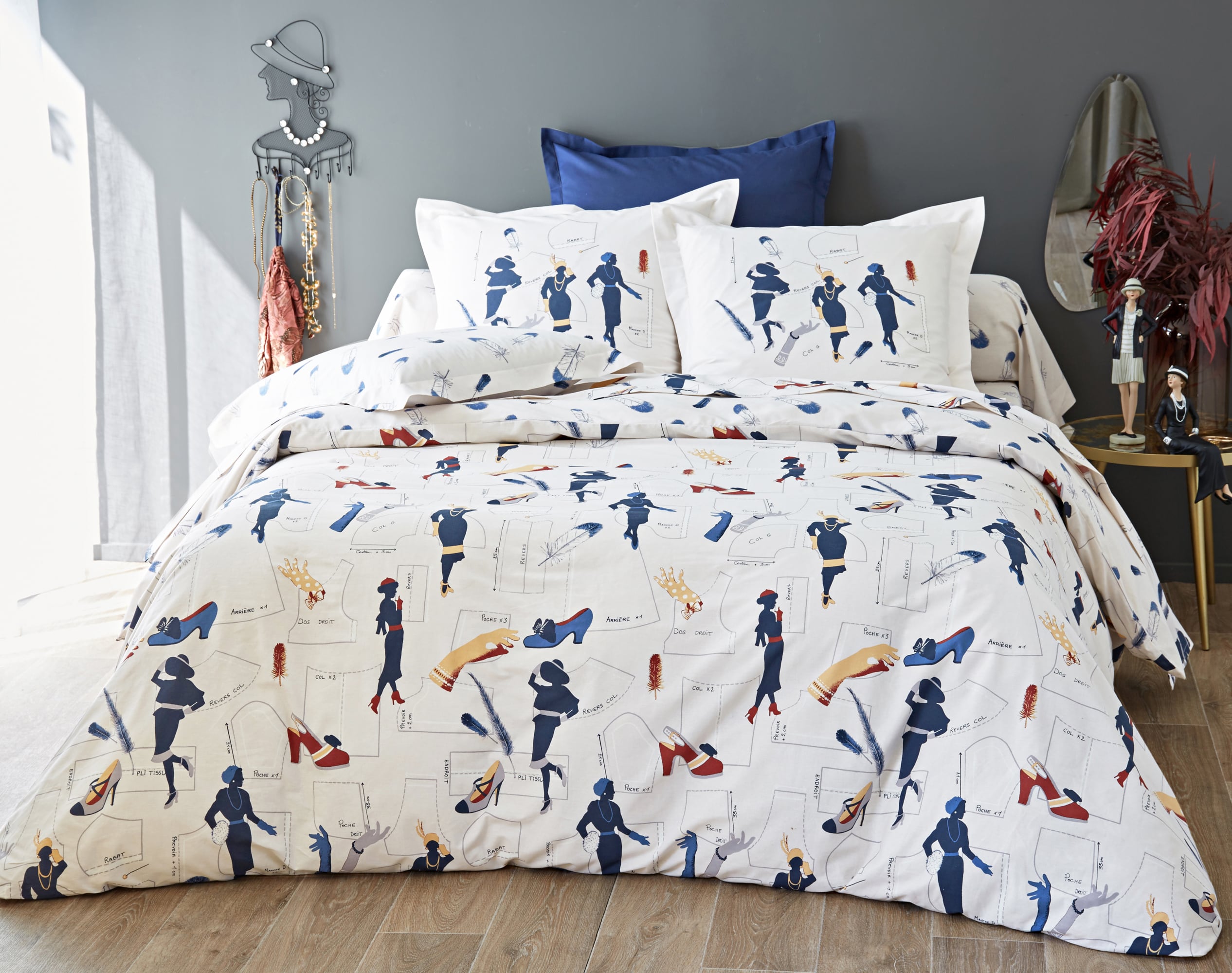 Housse de couette 140x200 en coton blanc craie (photo) Housse de couette 140x200 en coton blanc craie