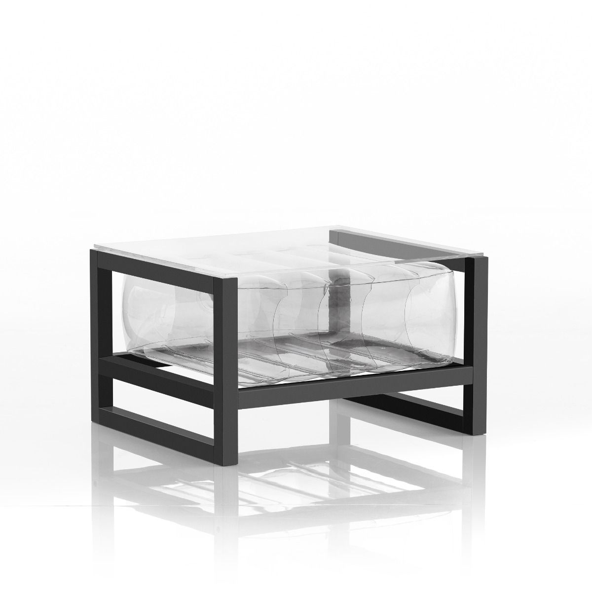 Table basse en aluminium et tpu transparent