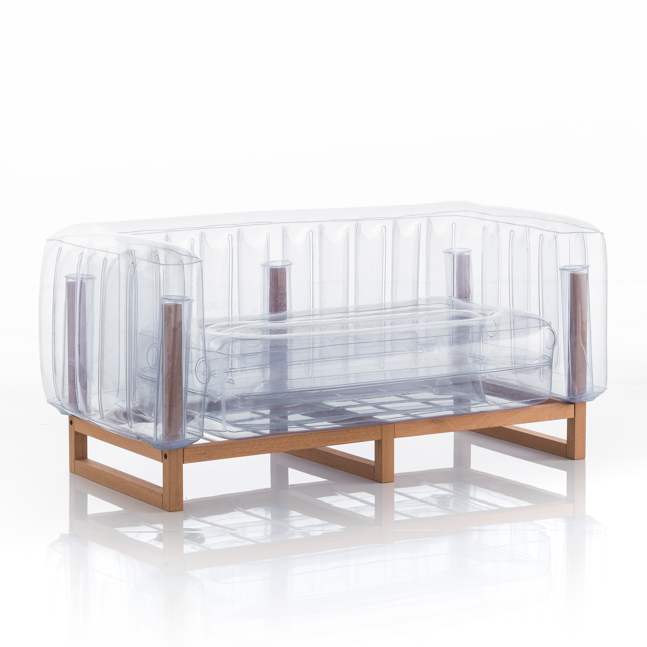 Canapé 2 places tpu transparent cadre en bois Canapé 2 places tpu transparent cadre en bois