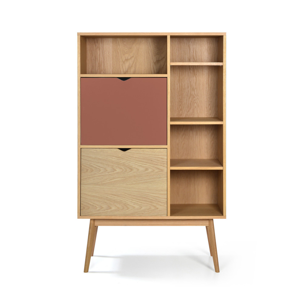 Buffet haut design 2 portes chêne terracotta