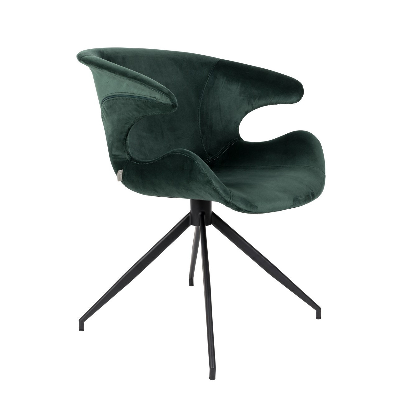 Fauteuil de table en velours vert Fauteuil de table en velours vert