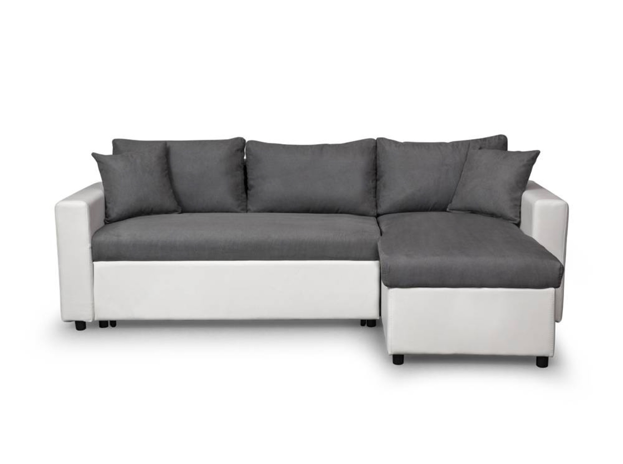 Canapé d'angle Blanc Simili Design Confort