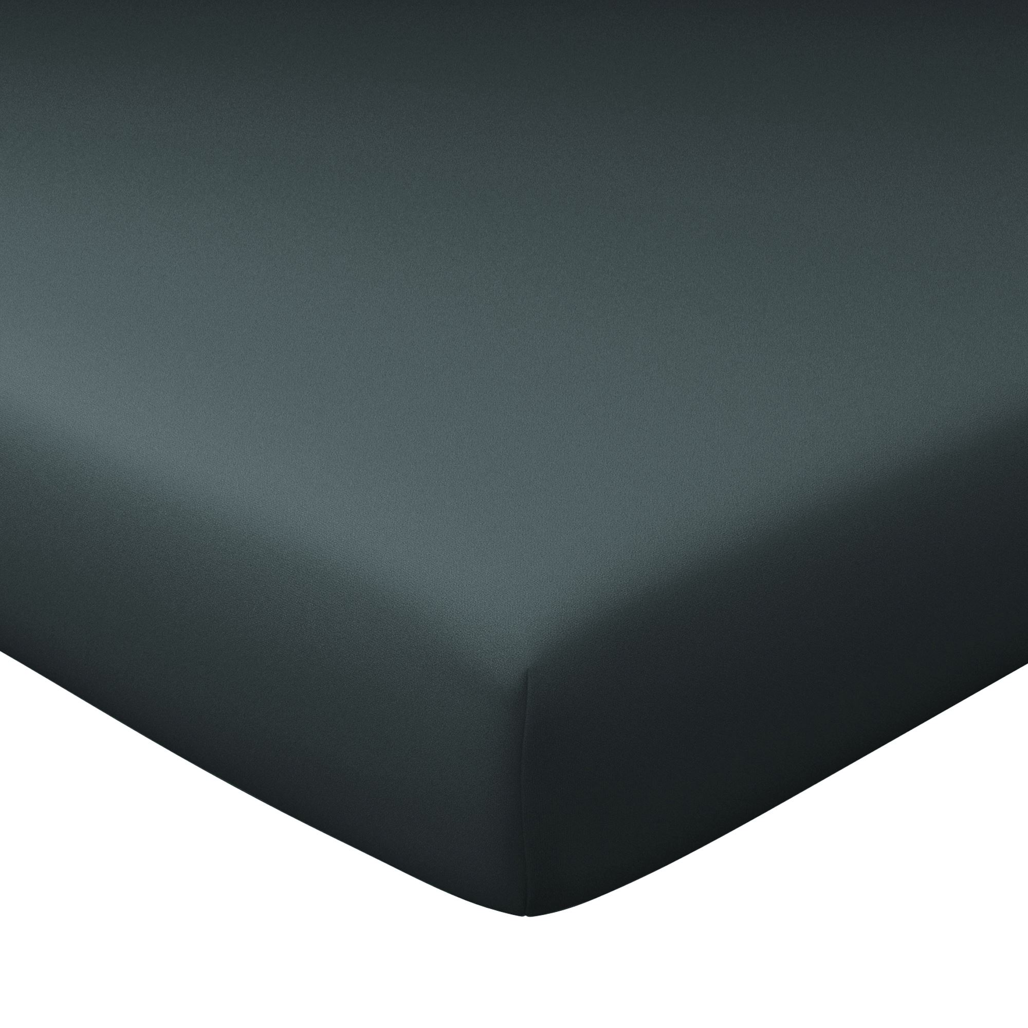 Drap-housse 90x190 en satin de coton gris tempête (photo) Drap-housse 90x190 en satin de coton gris tempête