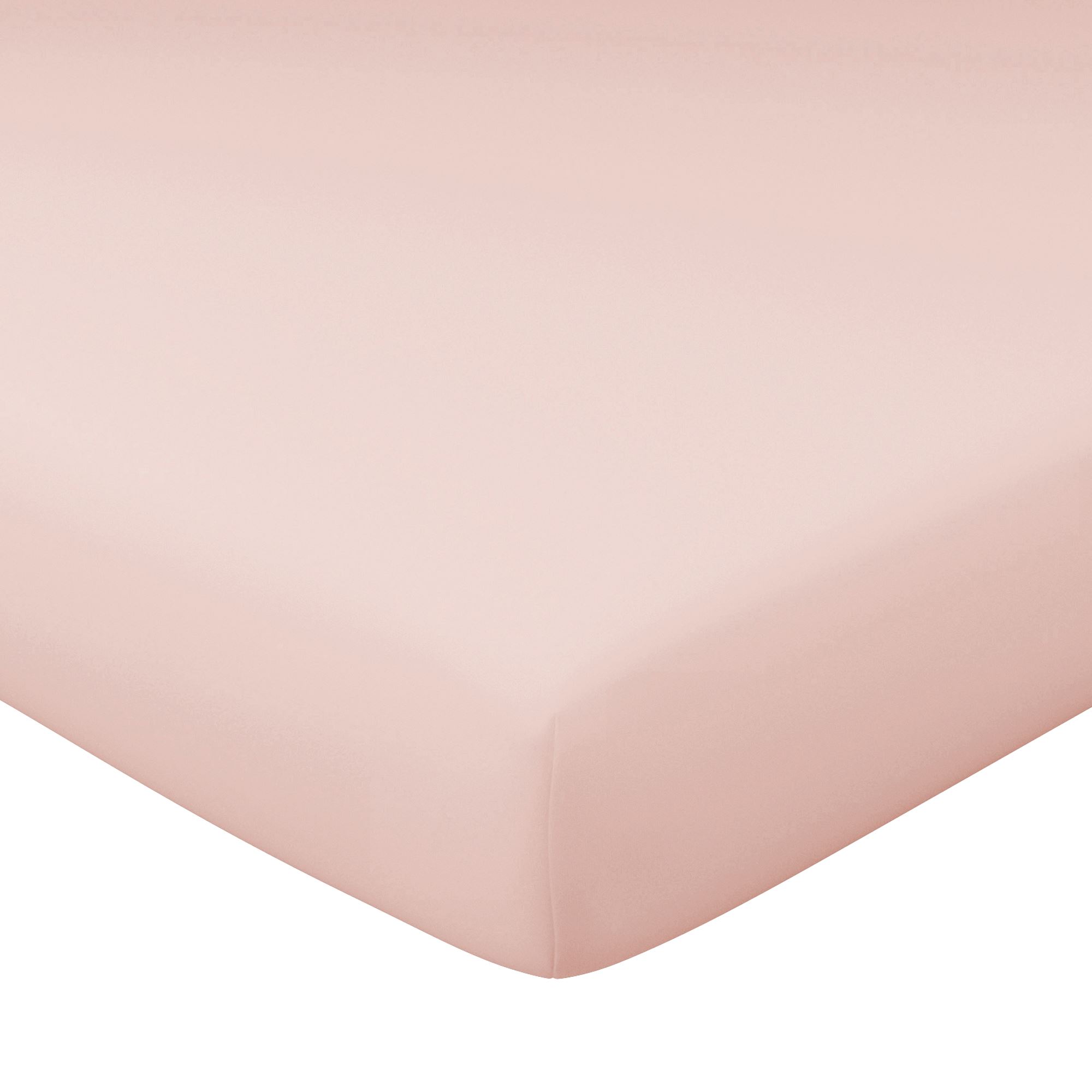 Drap-housse 90x190 en satin de coton rose nude (photo) Drap-housse 90x190 en satin de coton rose nude