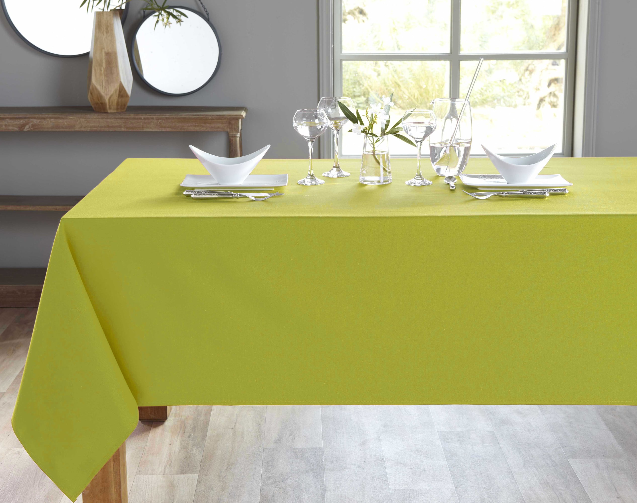 Nappe rectangulaire vert en coton 150x200 Nappe rectangulaire vert en coton 150x200