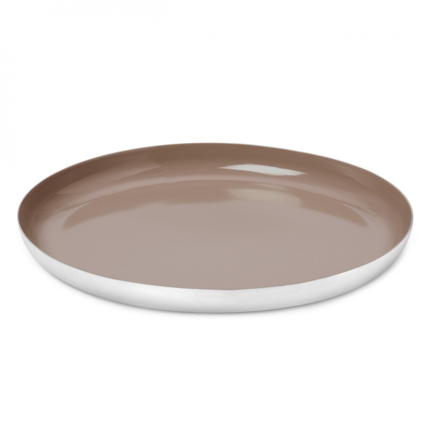 Plateau ivoire et sable en aluminium D27cm Plateau ivoire et sable en aluminium D27cm