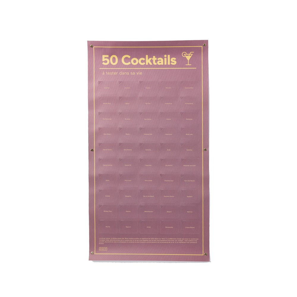Affiche 50 cocktails à déguster 64x35cm (photo) Affiche 50 cocktails à déguster 64x35cm