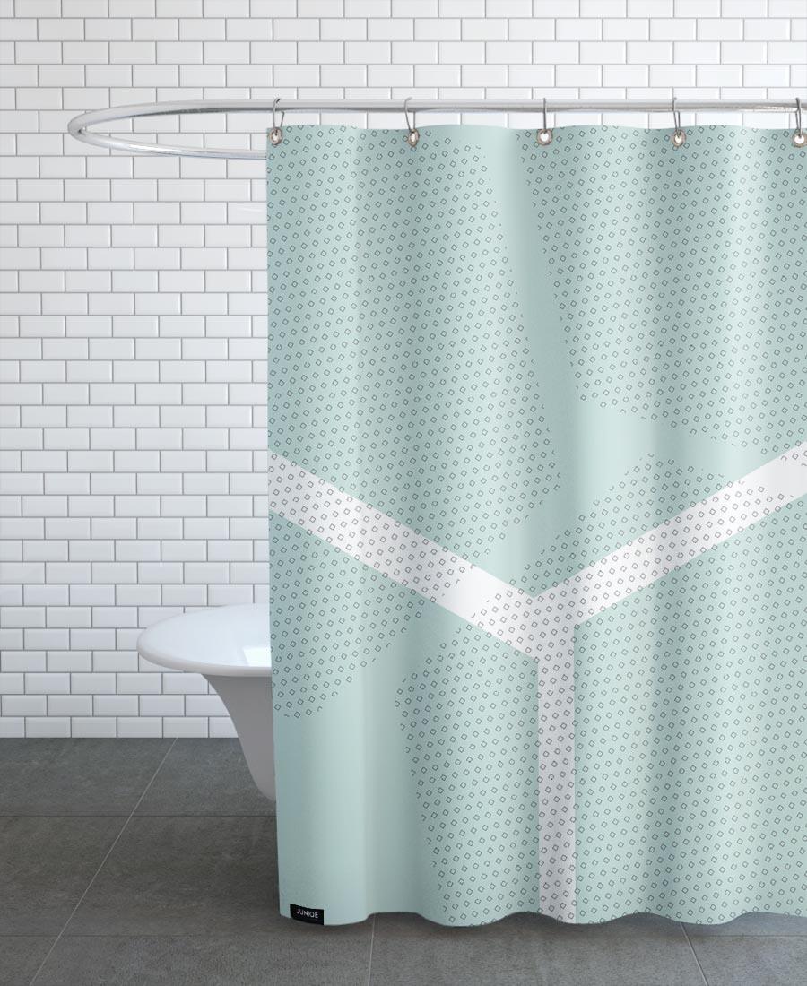 Rideau de douche en polyester en Blanc & Vert/150x200 Rideau de douche en polyester en Blanc & Vert/150x200