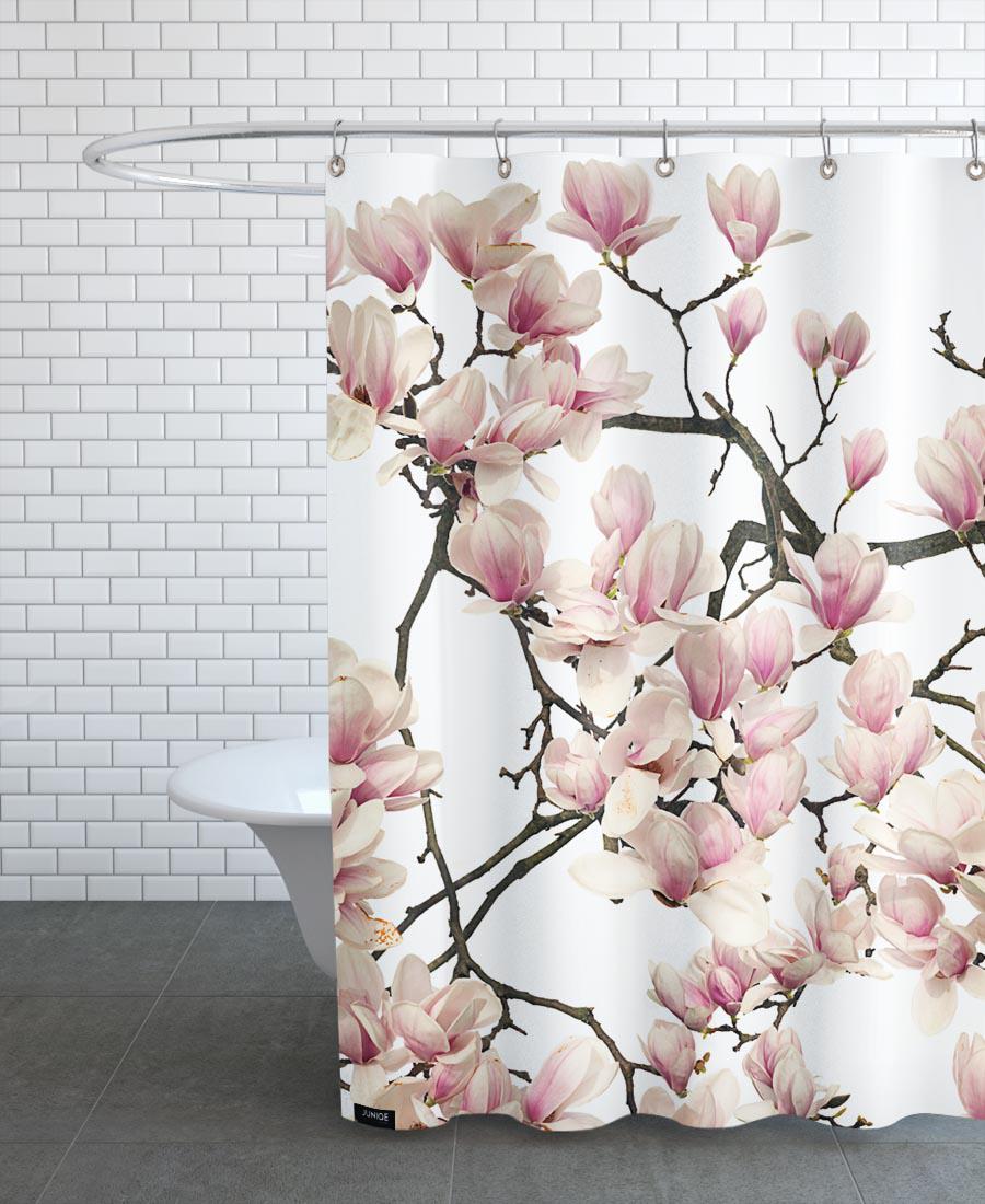 Rideau de douche en polyester en Blanc & Marron/150x200 Rideau de douche en polyester en Blanc & Marron/150x200