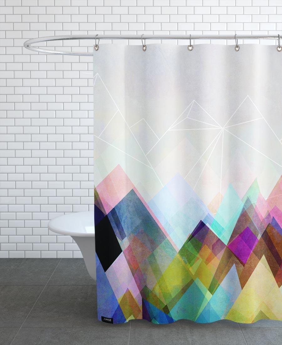 Rideau de douche en polyester en Blanc & Gris/150x200 Rideau de douche en polyester en Blanc & Gris/150x200