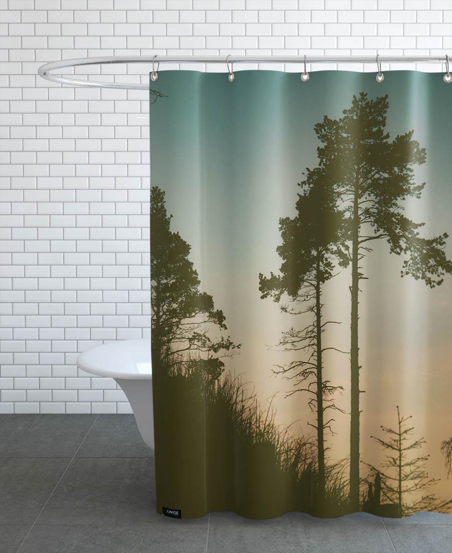Rideau de douche en polyester en Noir & Turquoise/150x200 Rideau de douche en polyester en Noir & Turquoise/150x200