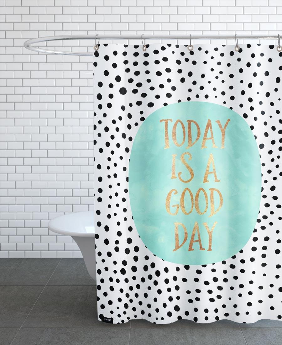 Rideau de douche en polyester en Blanc & Noir/150x200 Rideau de douche en polyester en Blanc & Noir/150x200