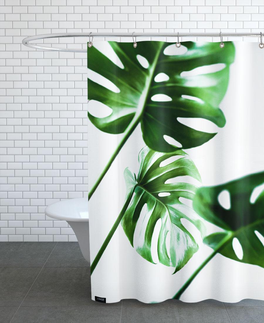 Rideau de douche en polyester en Blanc & Vert/150x200 Rideau de douche en polyester en Blanc & Vert/150x200