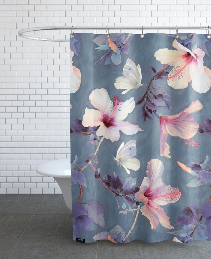 Rideau de douche en polyester en Gris & Rose/150x200 Rideau de douche en polyester en Gris & Rose/150x200