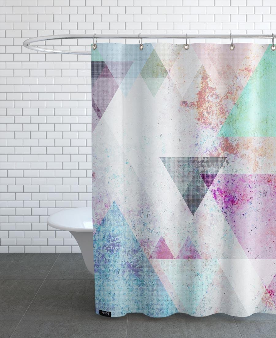 Rideau de douche en polyester en Blanc & Rose/150x200 Rideau de douche en polyester en Blanc & Rose/150x200