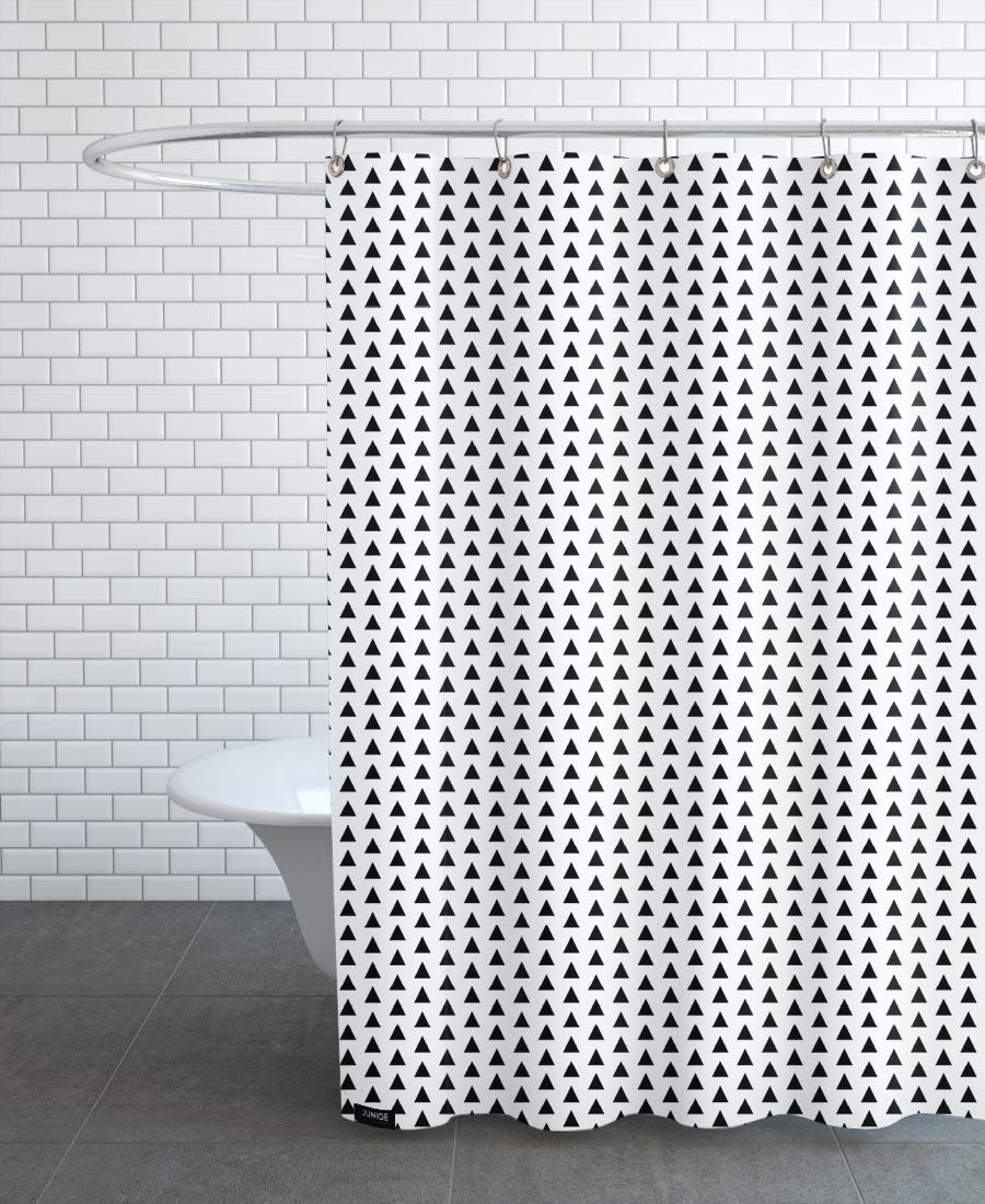 Rideau de douche en polyester en Blanc & Noir/150x200 Rideau de douche en polyester en Blanc & Noir/150x200