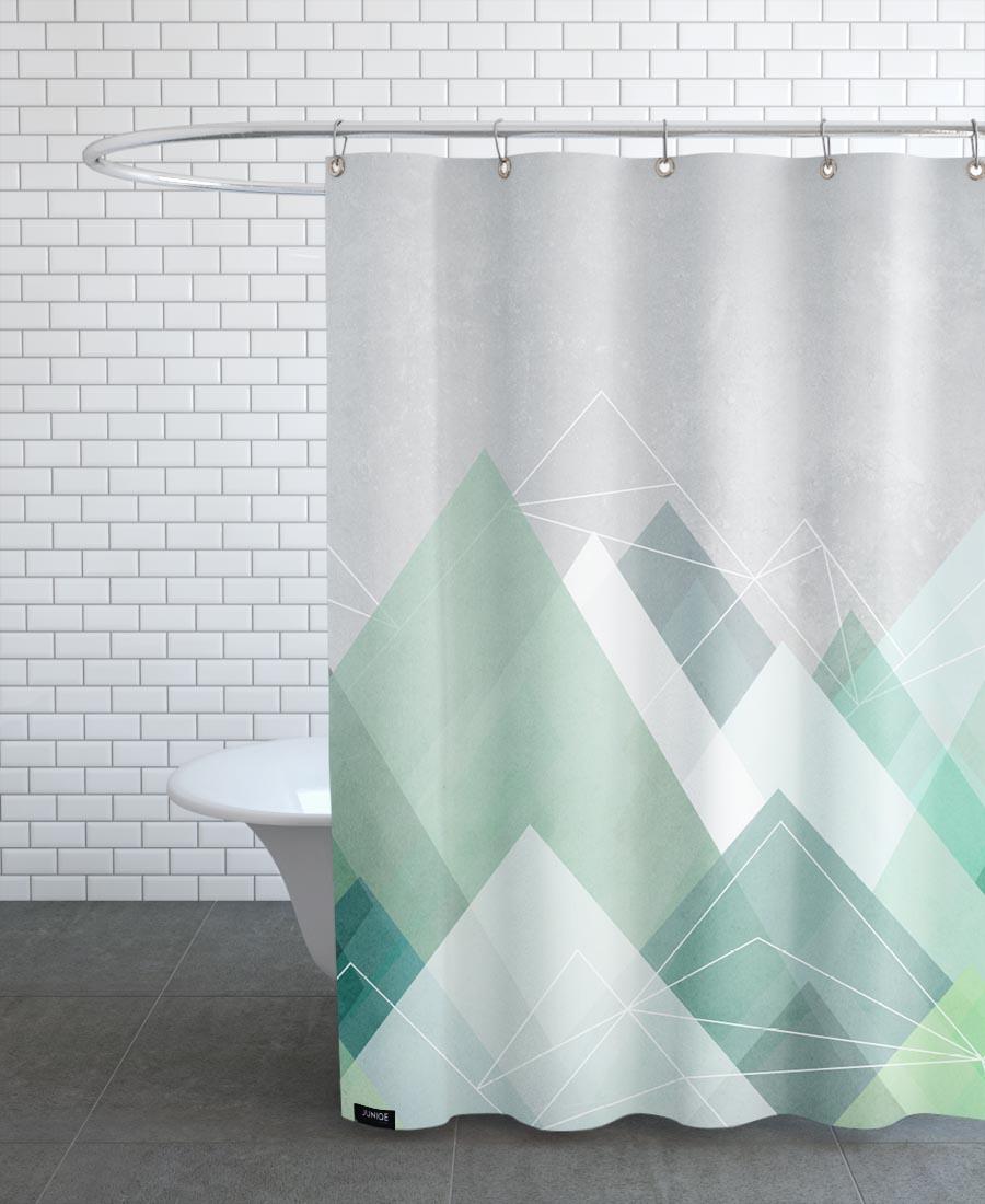 Rideau de douche en polyester en Blanc & Gris/150x200 Rideau de douche en polyester en Blanc & Gris/150x200