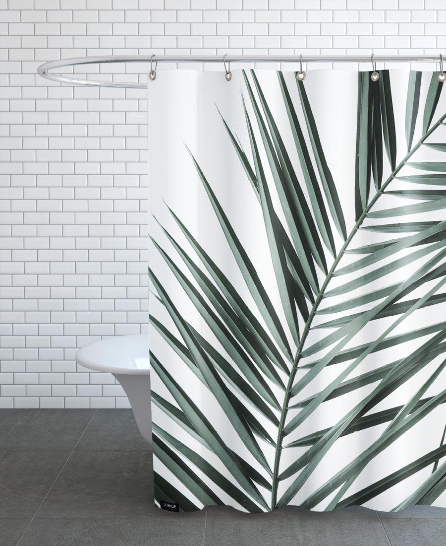 Rideau de douche en polyester en Blanc & Vert/150x200 Rideau de douche en polyester en Blanc & Vert/150x200