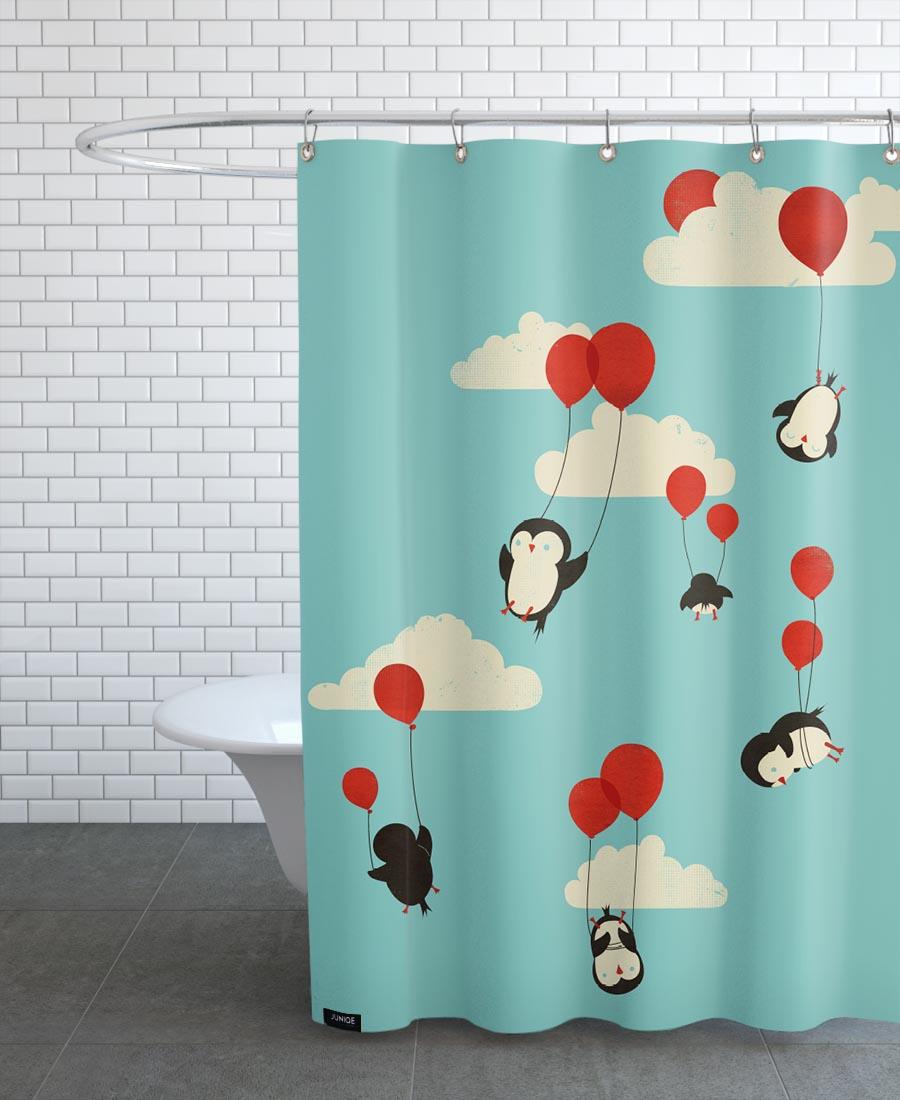 Rideau de douche en polyester en Blanc & Bleu/150x200 Rideau de douche en polyester en Blanc & Bleu/150x200