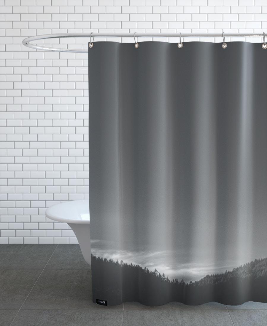 Rideau de douche en polyester en Blanc & Gris/150x200 Rideau de douche en polyester en Blanc & Gris/150x200