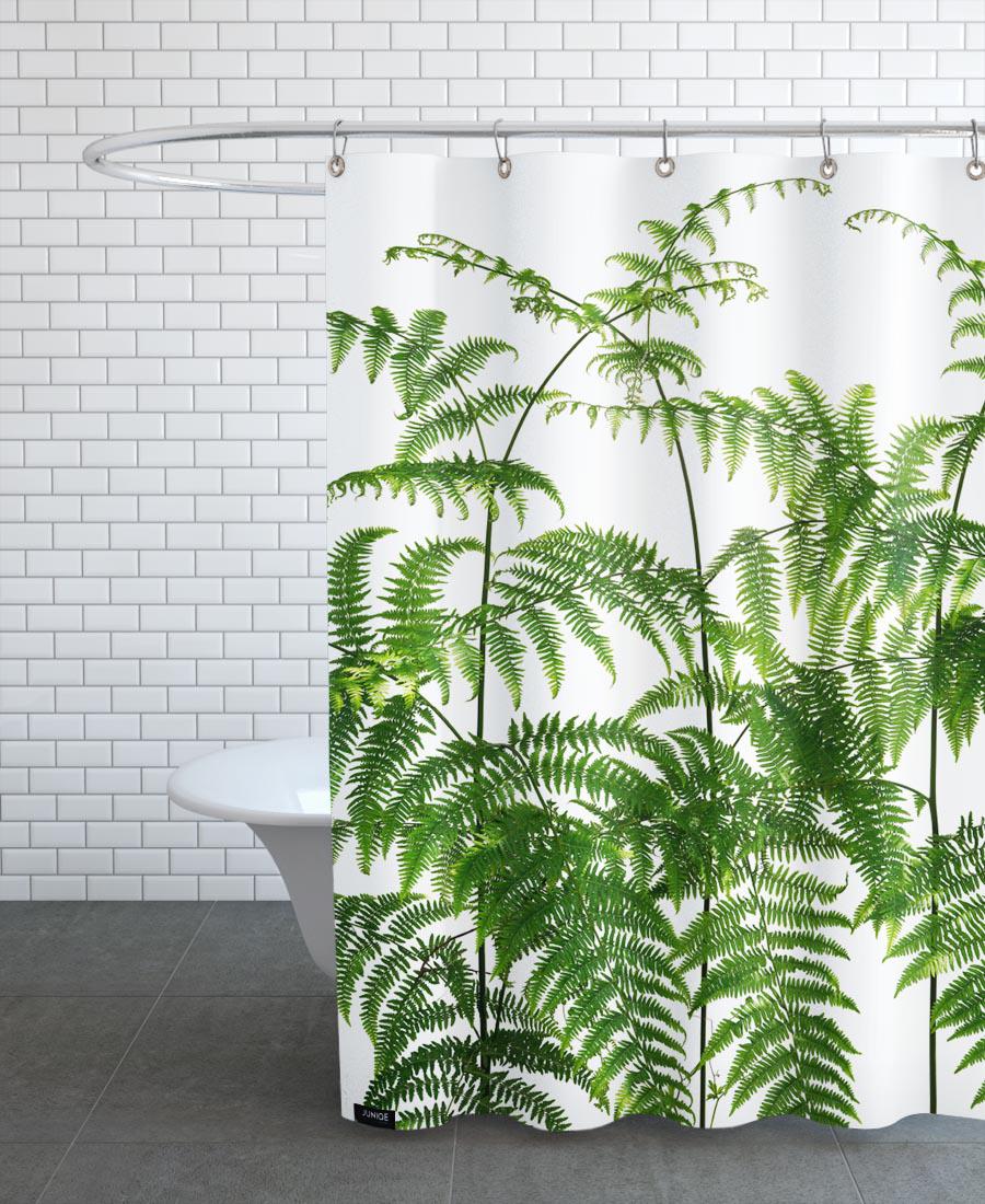 Rideau de douche en polyester en Blanc & Vert/150x200 Rideau de douche en polyester en Blanc & Vert/150x200