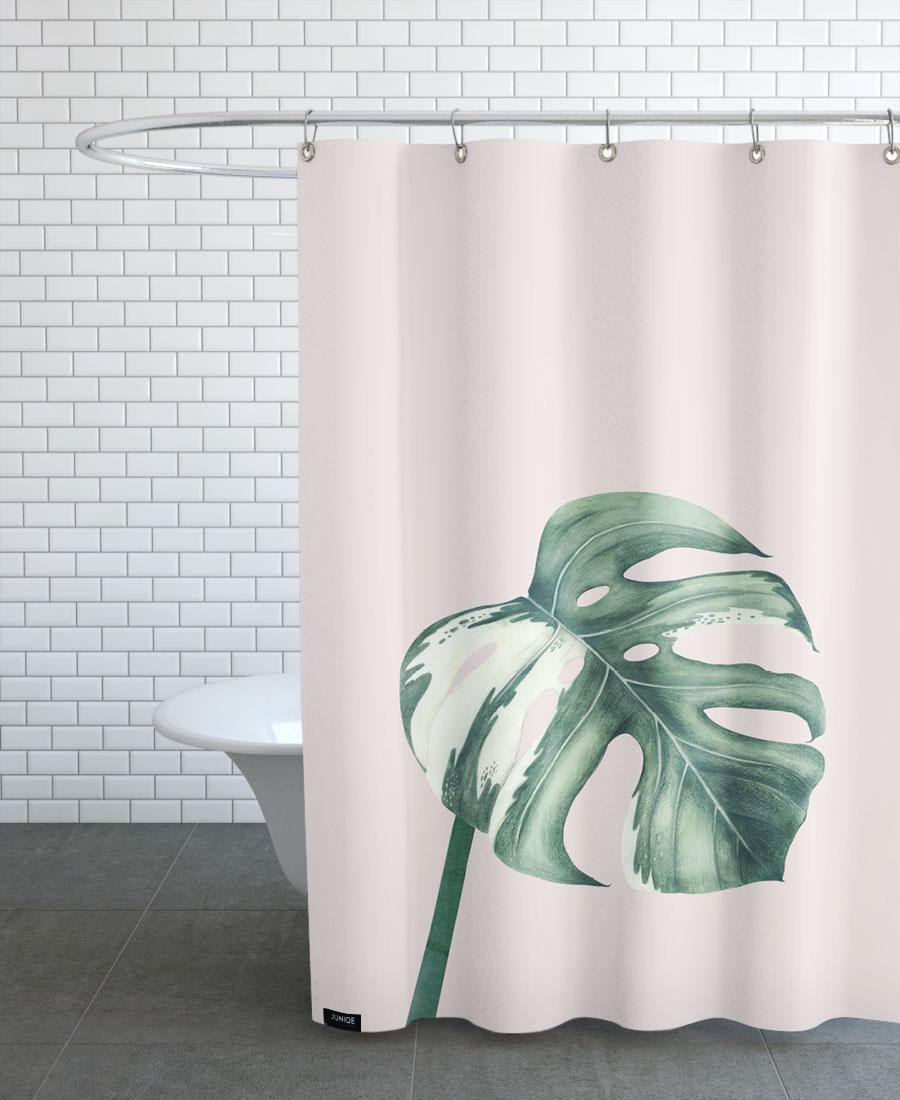 Rideau de douche en polyester en Blanc & Vert/150x200 Rideau de douche en polyester en Blanc & Vert/150x200