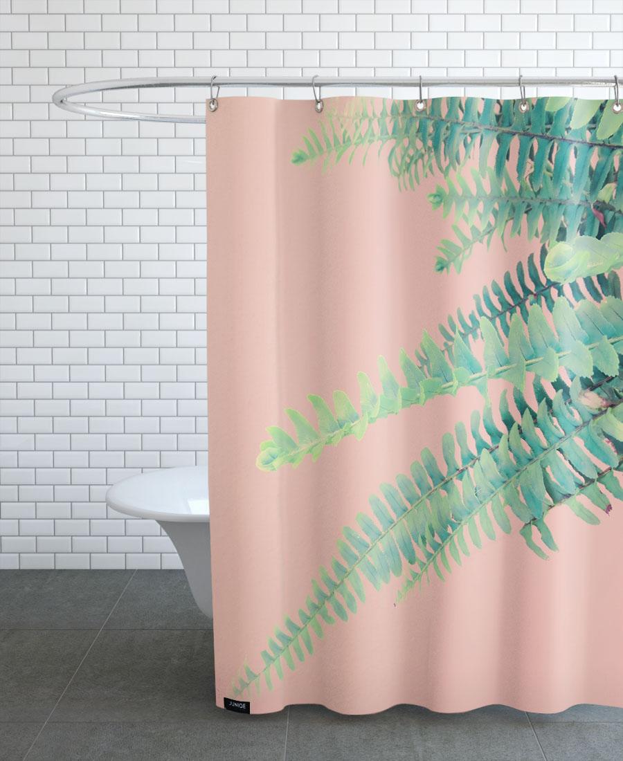 Rideau de douche en polyester en Rose & Vert/150x200 Rideau de douche en polyester en Rose & Vert/150x200