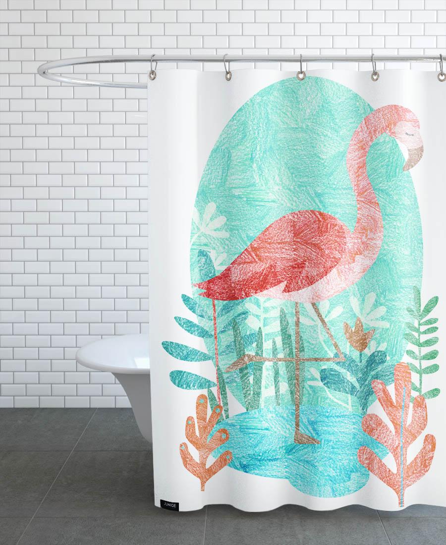 Rideau de douche en polyester en Rose & Turquoise/150x200 Rideau de douche en polyester en Rose & Turquoise/150x200
