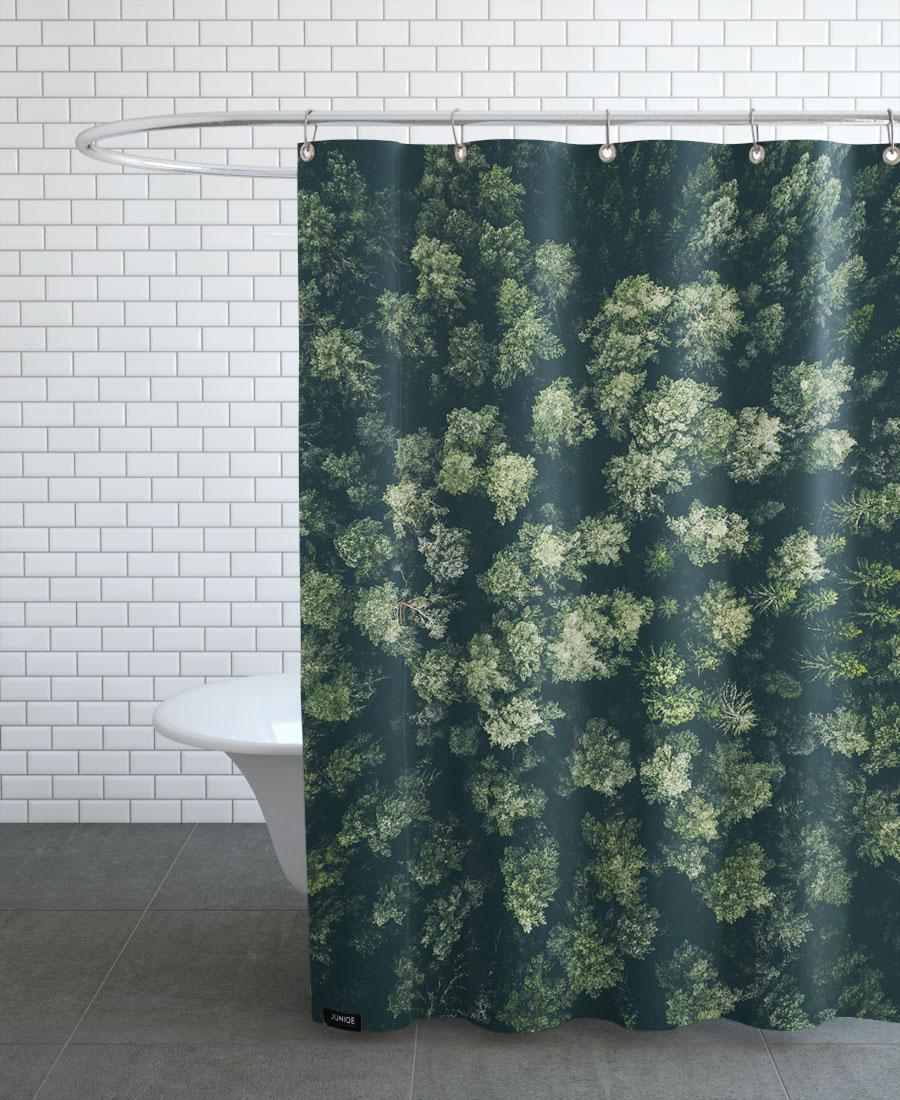rideau de douche en polyester en vert 150x200