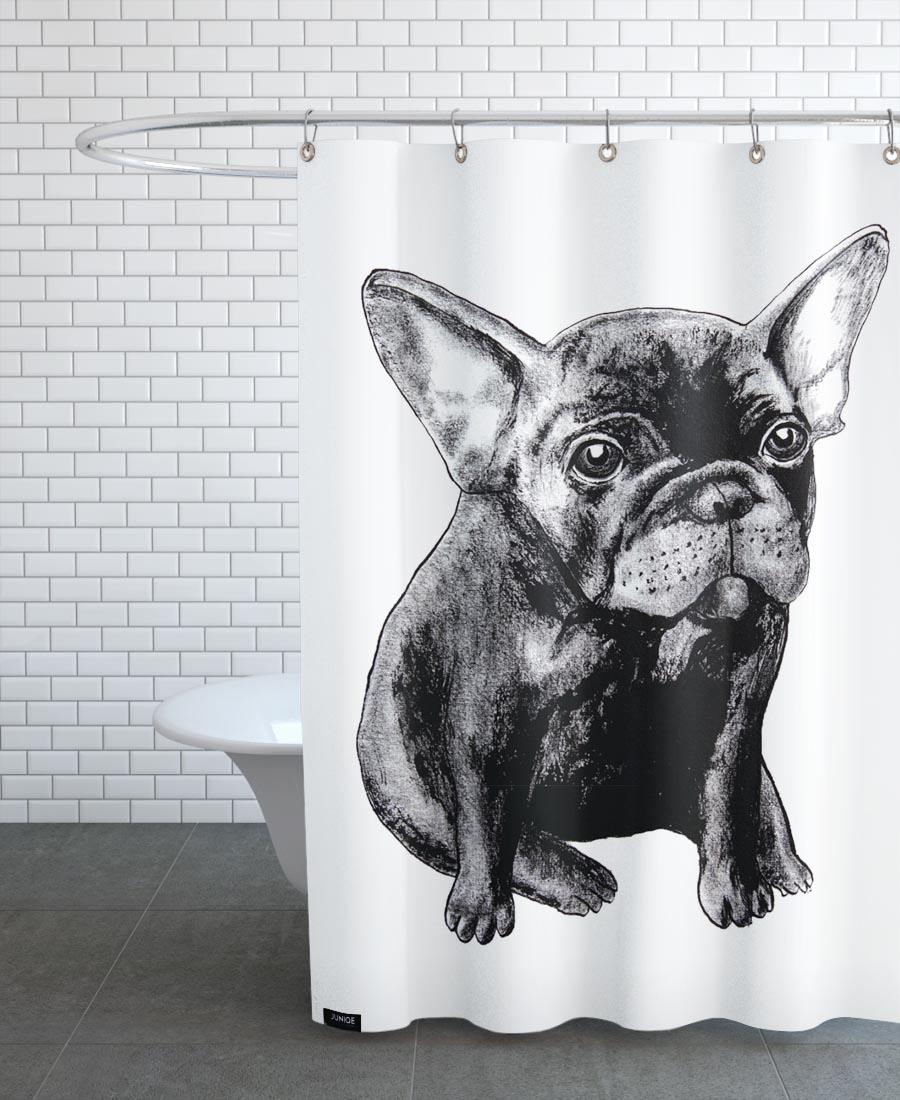 Rideau de douche en polyester en Blanc & Noir/150x200 Rideau de douche en polyester en Blanc & Noir/150x200