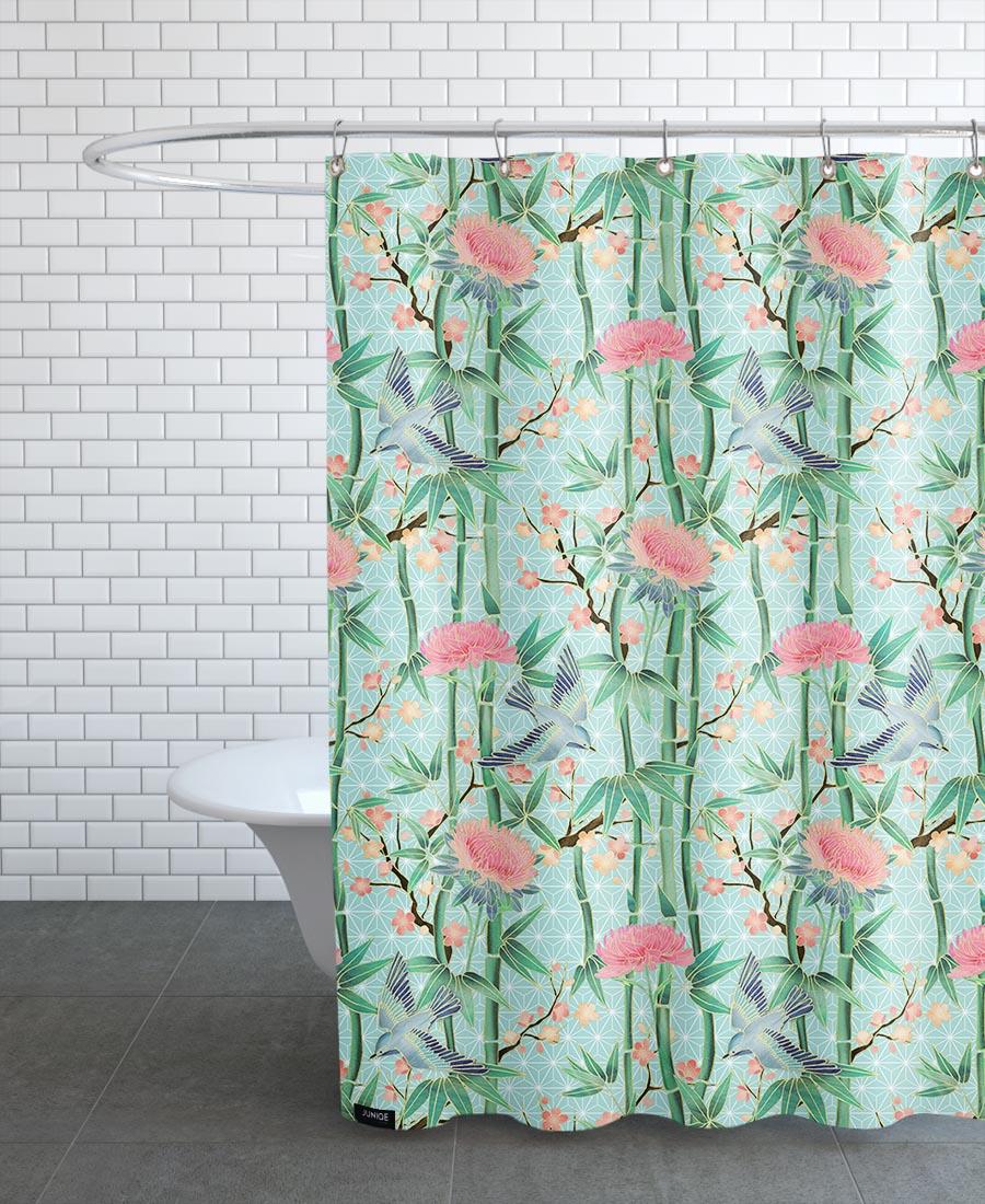Rideau de douche en polyester en Rose & Turquoise/150x200 Rideau de douche en polyester en Rose & Turquoise/150x200