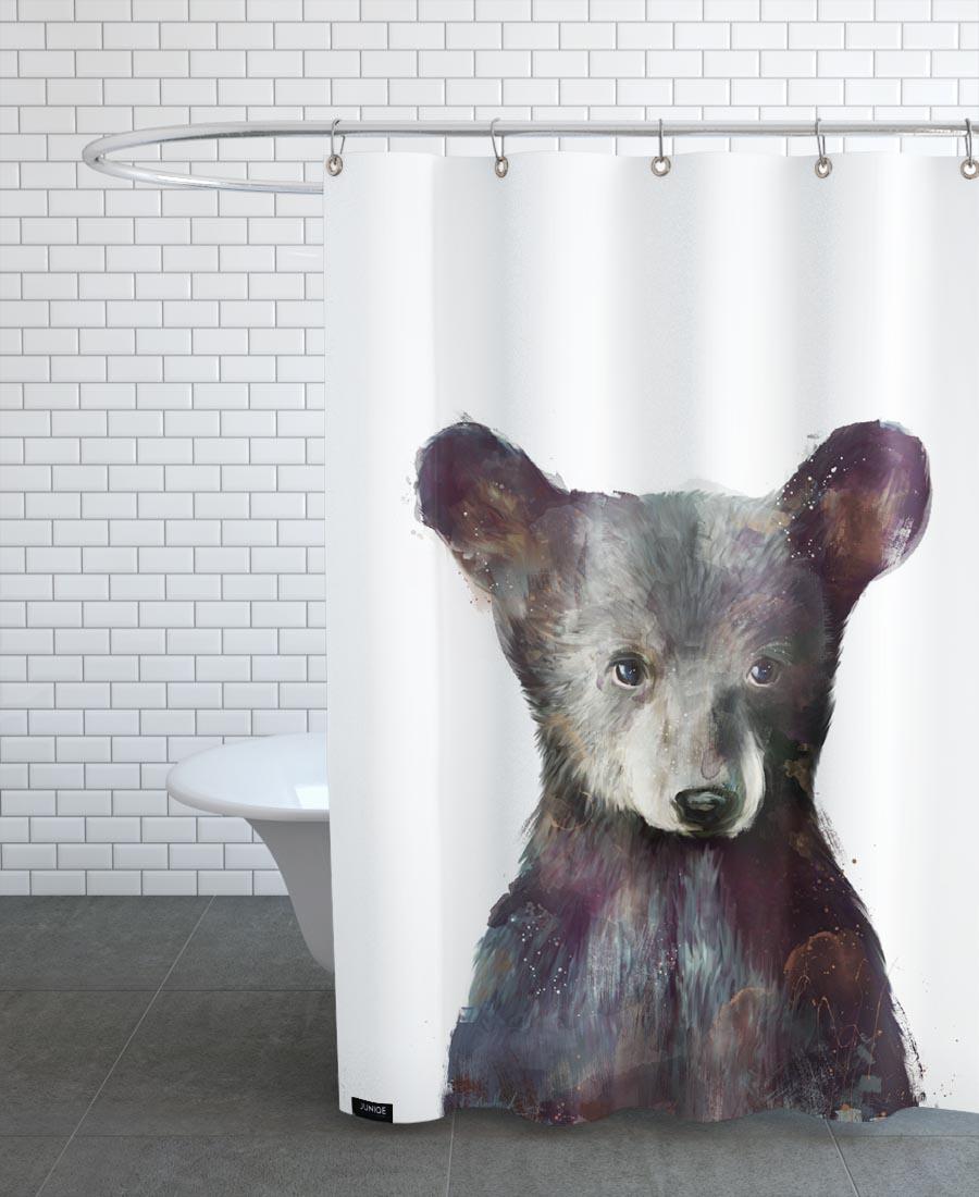 Rideau de douche en polyester en Blanc & Marron/150x200 Rideau de douche en polyester en Blanc & Marron/150x200