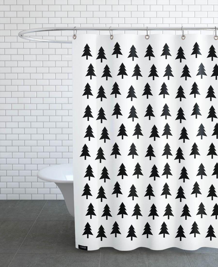 Rideau de douche en polyester en Blanc & Noir/150x200 Rideau de douche en polyester en Blanc & Noir/150x200