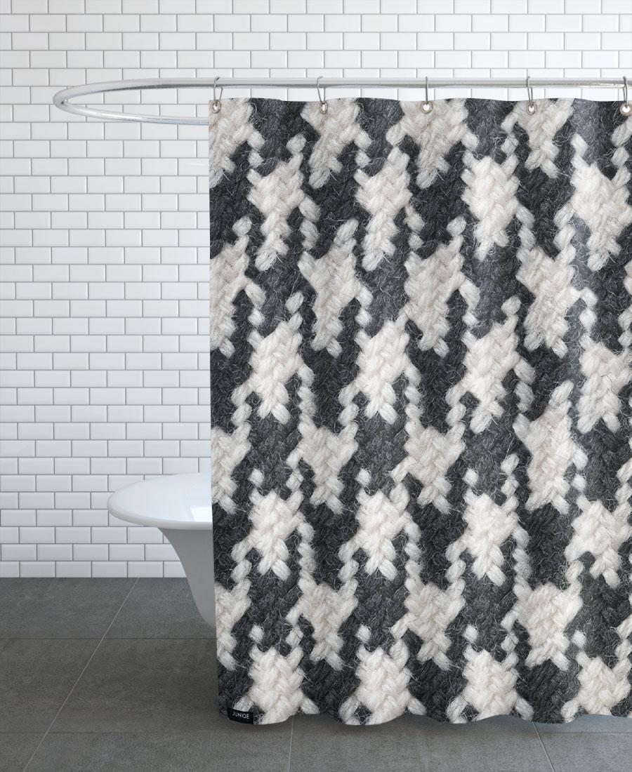 Rideau de douche en polyester en Blanc & Noir/150x200 Rideau de douche en polyester en Blanc & Noir/150x200