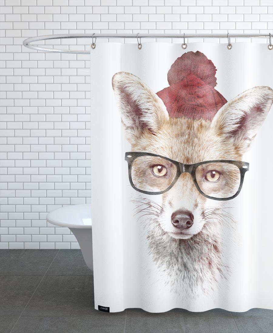 Rideau de douche en polyester en Blanc & Marron/150x200 Rideau de douche en polyester en Blanc & Marron/150x200