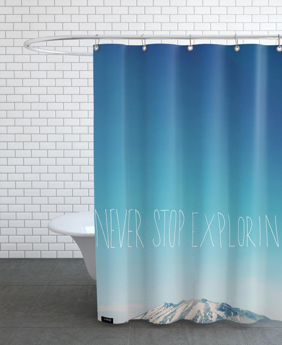 Rideau de douche en polyester en Blanc & Bleu/150x200 Rideau de douche en polyester en Blanc & Bleu/150x200