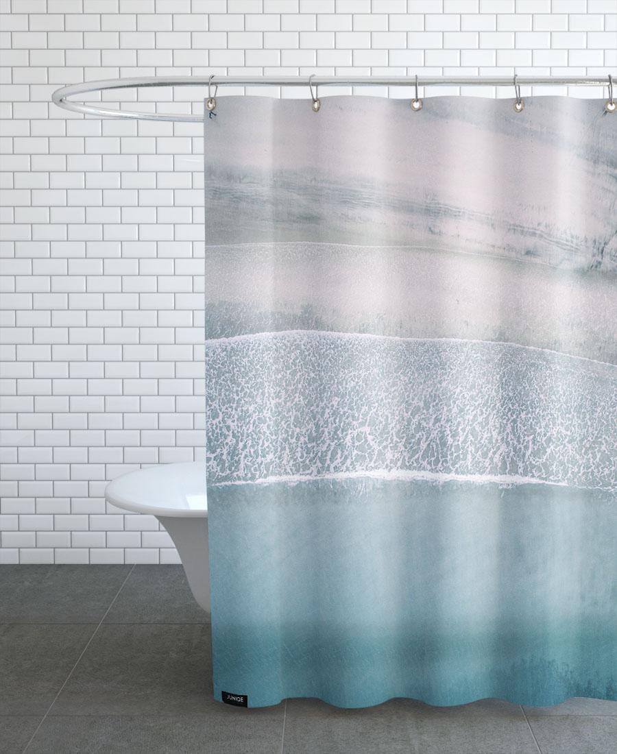 rideau de douche en polyester en bleu 150x200