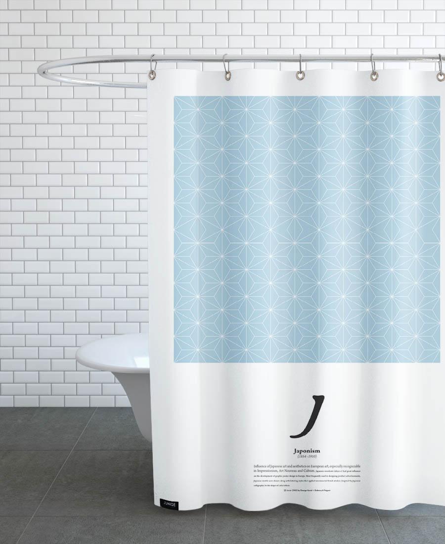 Rideau de douche en polyester en Blanc & Bleu/150x200 Rideau de douche en polyester en Blanc & Bleu/150x200
