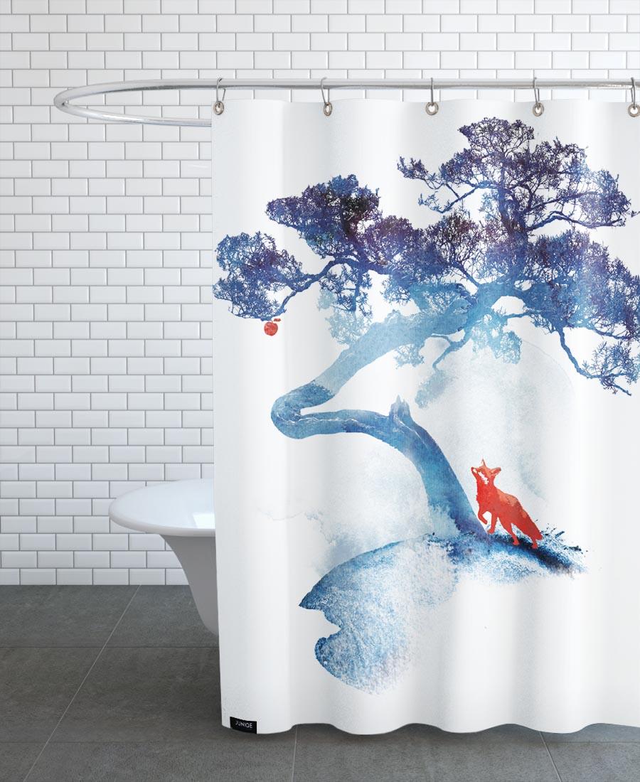Rideau de douche en polyester en Blanc & Bleu/150x200 Rideau de douche en polyester en Blanc & Bleu/150x200