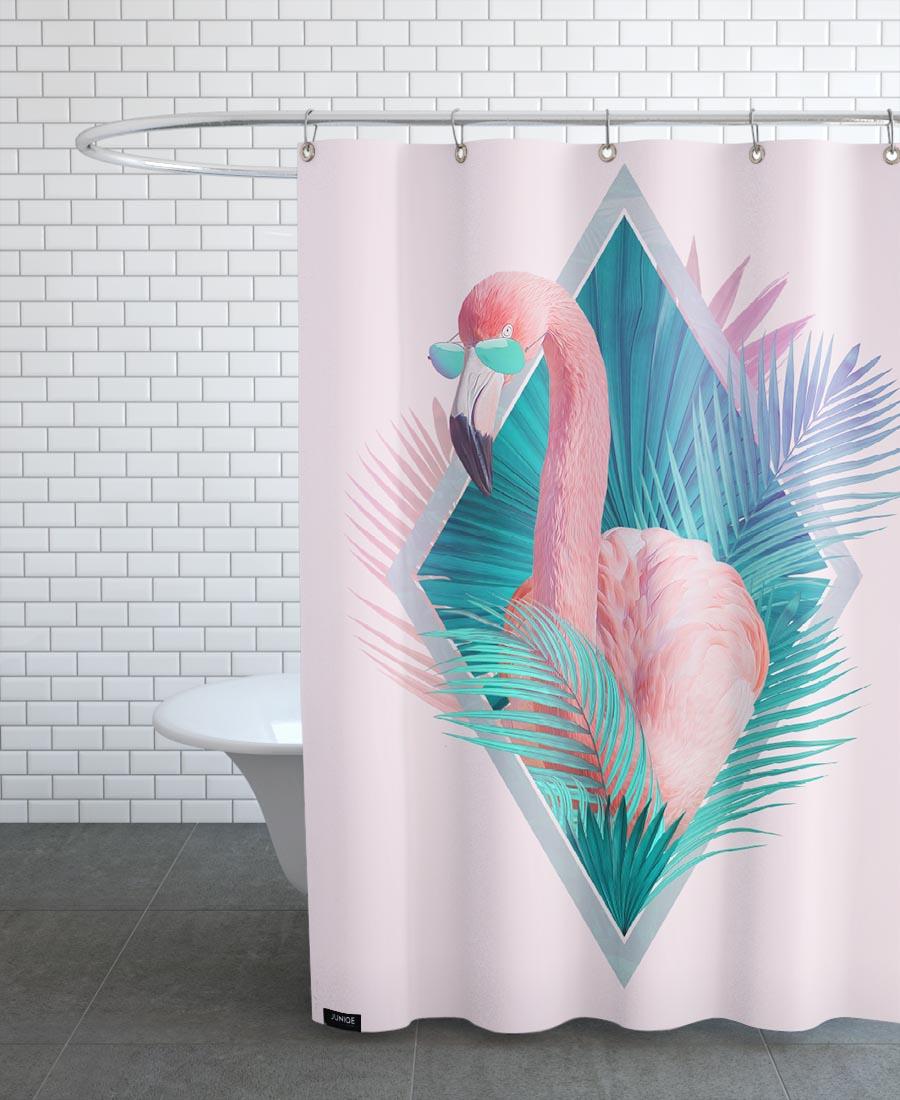 Rideau de douche en polyester en Rose & Turquoise/150x200 Rideau de douche en polyester en Rose & Turquoise/150x200