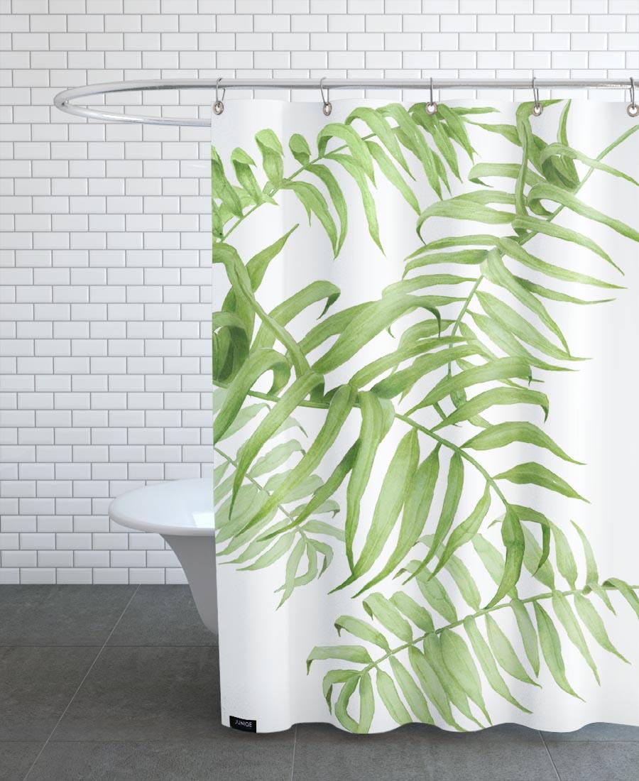 Rideau de douche en polyester en Blanc & Vert/150x200 Rideau de douche en polyester en Blanc & Vert/150x200