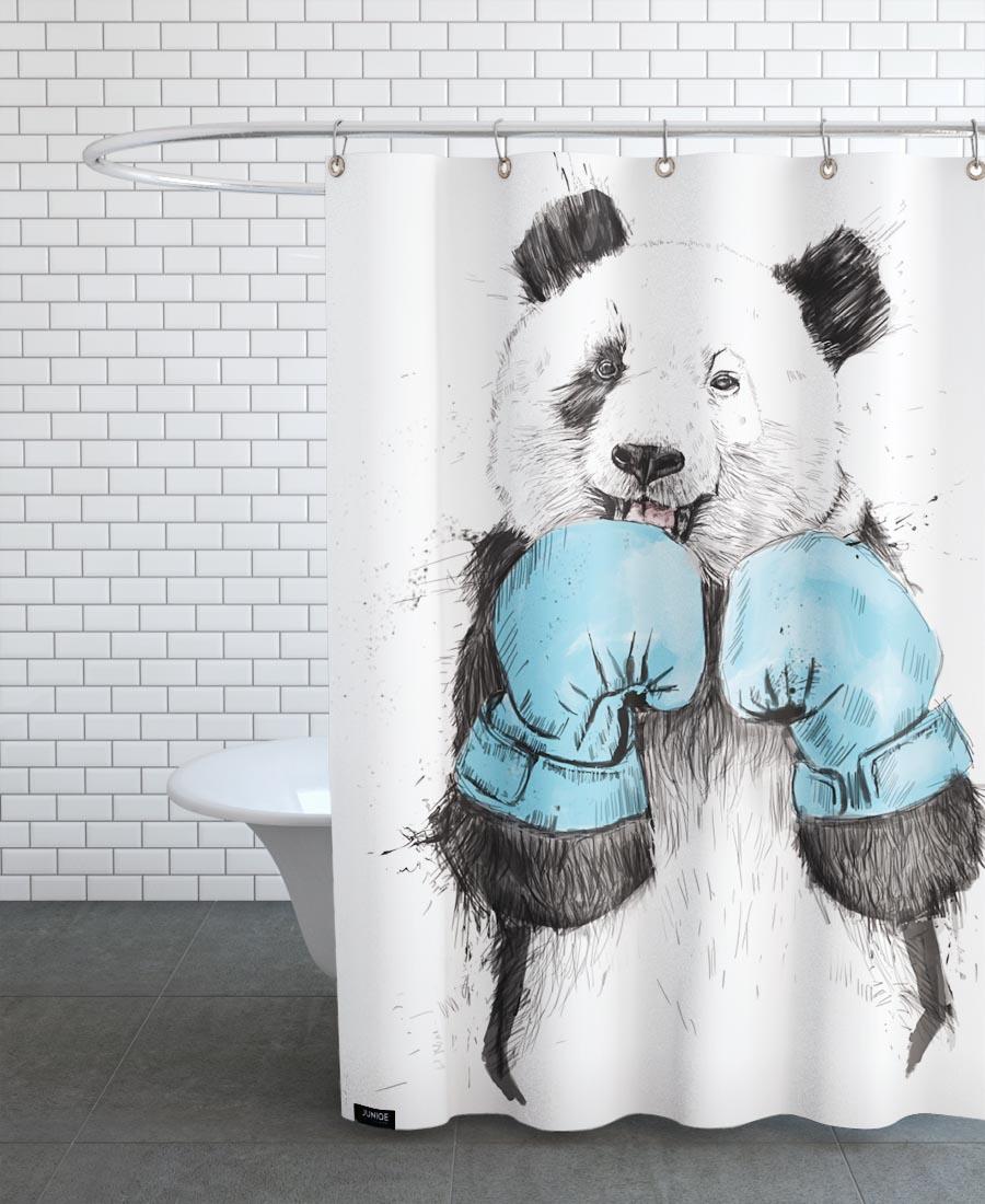 Rideau de douche en polyester en Blanc & Bleu/150x200 Rideau de douche en polyester en Blanc & Bleu/150x200