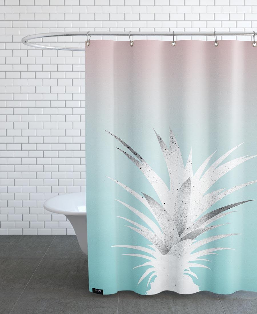 Rideau de douche en polyester en Blanc & Rose/150x200 Rideau de douche en polyester en Blanc & Rose/150x200