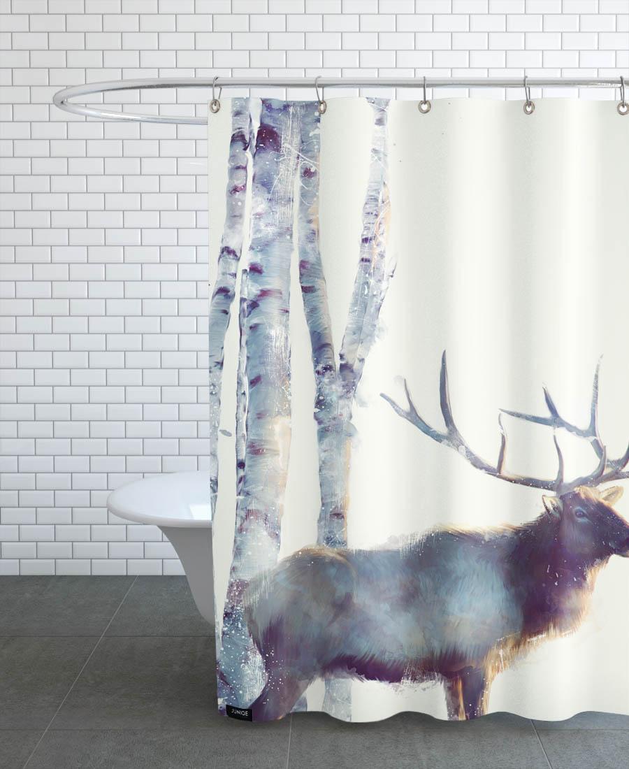 Rideau de douche en polyester en Blanc & Gris/150x200 Rideau de douche en polyester en Blanc & Gris/150x200