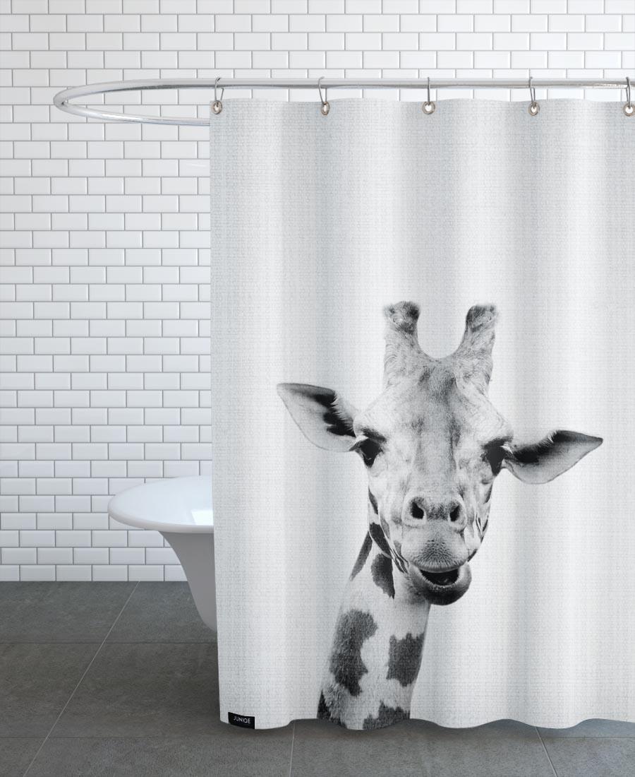 Rideau de douche en polyester en Blanc & Noir/150x200 Rideau de douche en polyester en Blanc & Noir/150x200